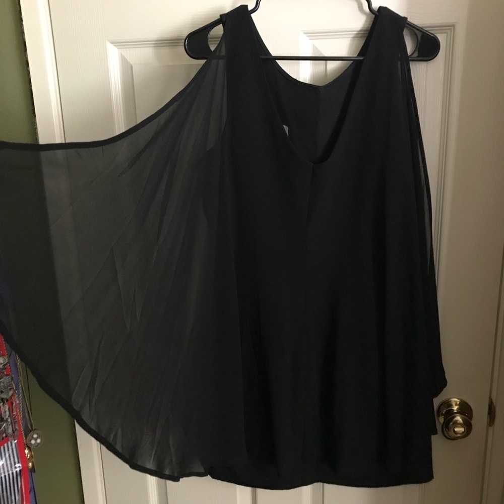 Fantastic Little Black Dress w/ Sheer Capes/Wings